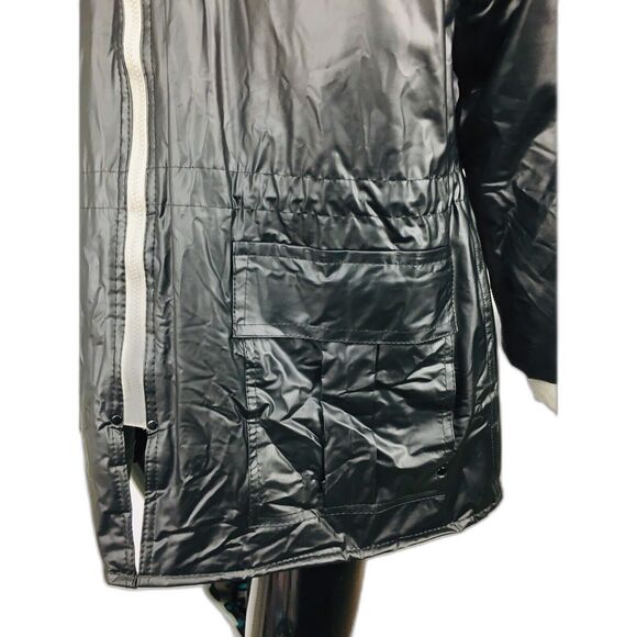 Vintage 90s RAIDERS NFL Black Silver Vinyl Game Day Jacket Size M/L/XL RARE - Picture 6 of 8